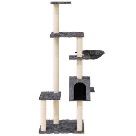 Vidaxl kattemøbler med sisal skraber stillinger 142 cm mørkegrå