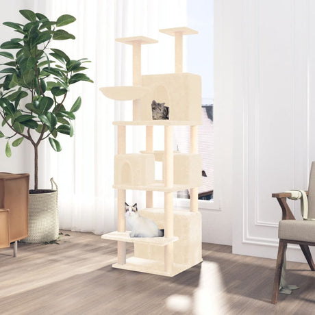 Vidaxl kattemøbler med sisal skraber stillinger 180 cm creme -farvet
