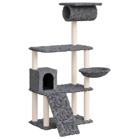 Vidaxl kattemøbler med sisal skrabe poster 131 cm mørkegrå