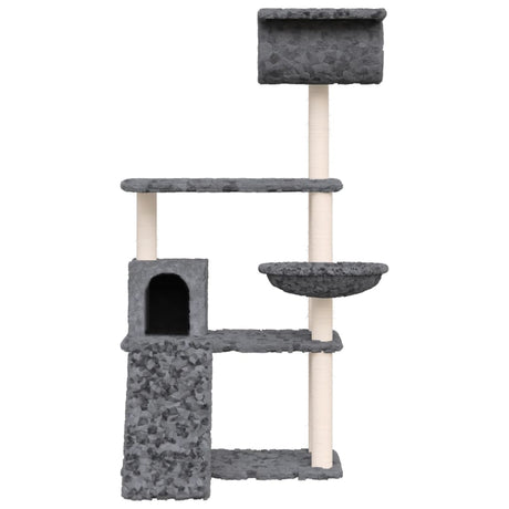 Vidaxl kattemøbler med sisal skrabe poster 131 cm mørkegrå