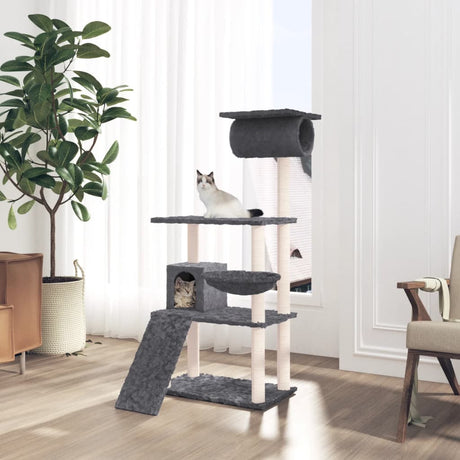 Vidaxl kattemøbler med sisal skrabe poster 131 cm mørkegrå