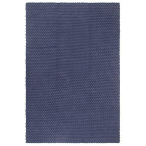 Vidaxl Rug Rectangular 80x160 cm Bomuld Navy Blue Blue