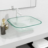 Vidaxl Washbasin 42x42x14 cm glas gennemsigtig