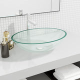 Vidaxl Washbasin 50x37x14 cm glas gennemsigtig