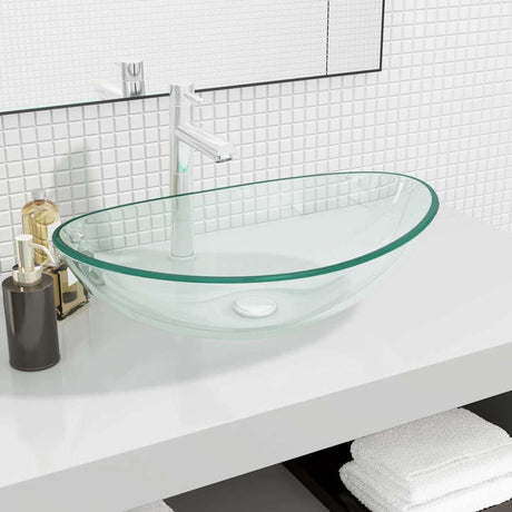 Vidaxl Washbasin 54,5x35x15,5 cm hærdet glas gennemsigtig