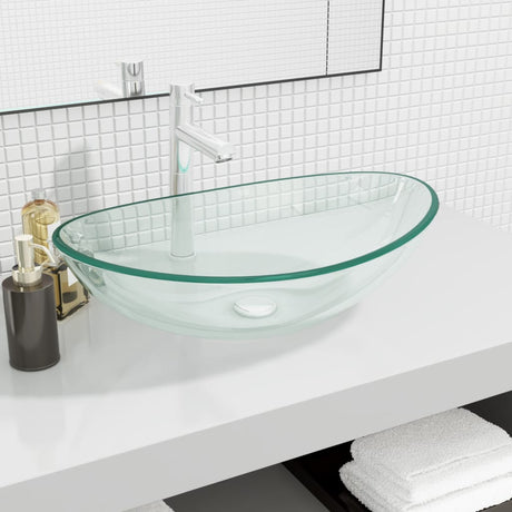 Vidaxl Washbasin 54,5x35x15,5 cm hærdet glas gennemsigtig