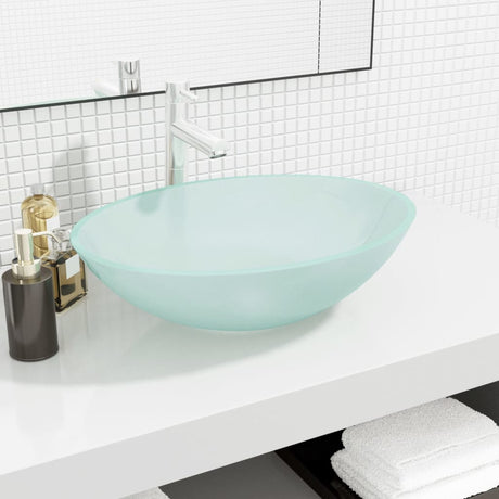 Vidaxl Washbasin 50x37x14 cm glas mat