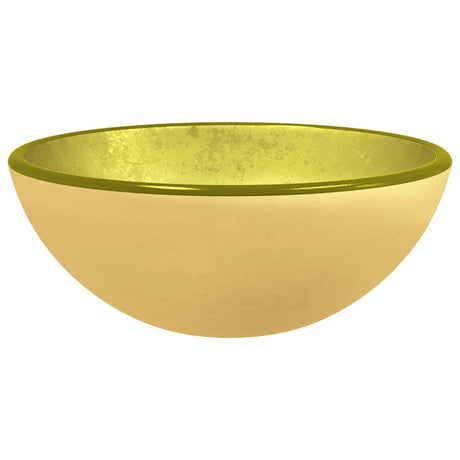 Vidaxl Washbasin 30x12 cm tempereret glasguldfarvet