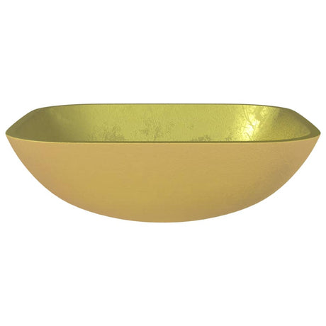 Vidaxl Washbasin 42x42x14 cm glasguldfarvet