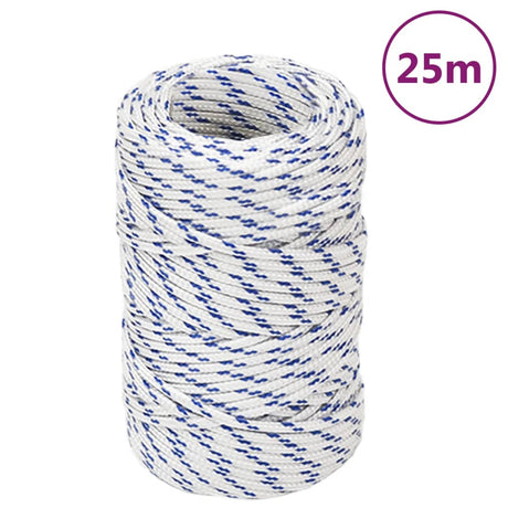 Vidaxl bådreb 2 mm 25 m polypropylen hvid