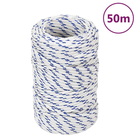 VidaXL bådreb 2 mm 50 m polypropylen hvid