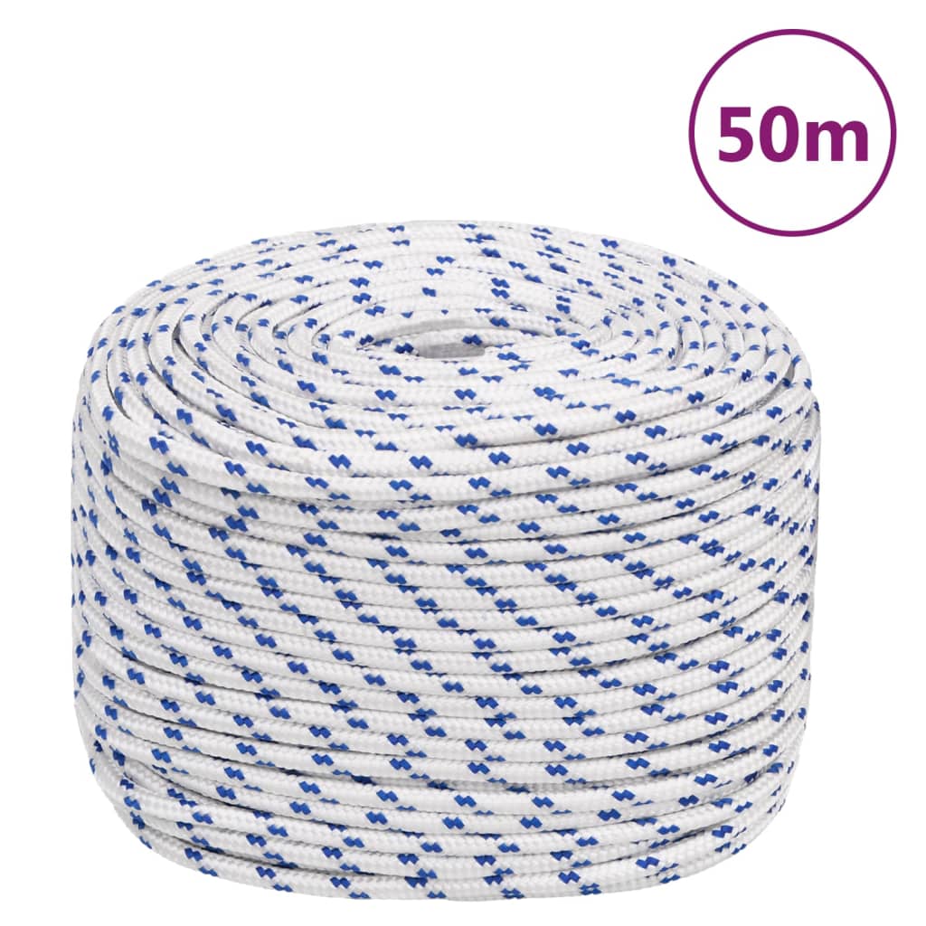 VidaXL bådreb 8 mm 50 m polypropylen hvid