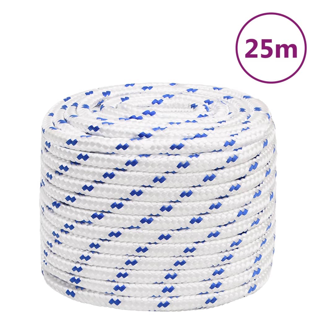 Vidaxxl Boat Rope 16 mm 25 m polypropylenhvid
