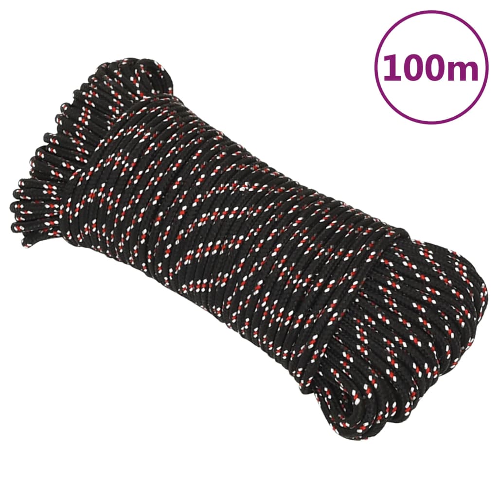 Vidaxl Boat Rope 5 mm 100 m polypropylen sort