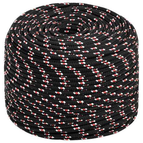 Vidaxxl bådreb 8 mm 25 m polypropylen sort