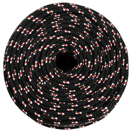 Vidaxxl bådreb 8 mm 25 m polypropylen sort