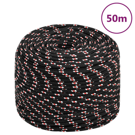VidaXL bådreb 8 mm 50 m polypropylen sort