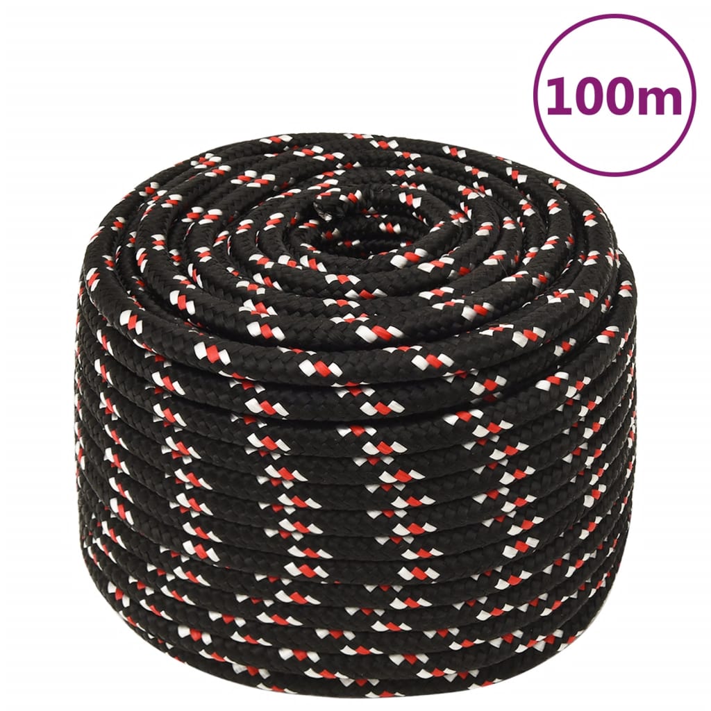Vidaxl Boot Rope 12 mm 100 m polypropylen sort
