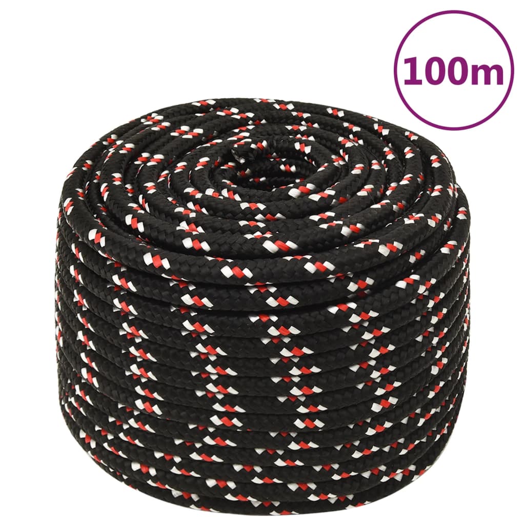 Vidaxl Boot Rope 14 mm 100 m polypropylen sort