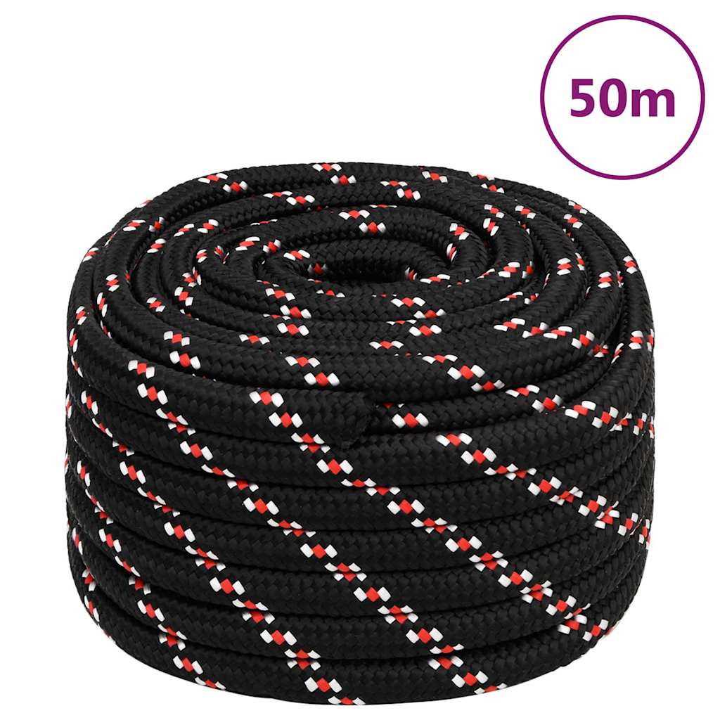 Vidaxxl Boat Rope 20 mm 50 m polypropylen sort