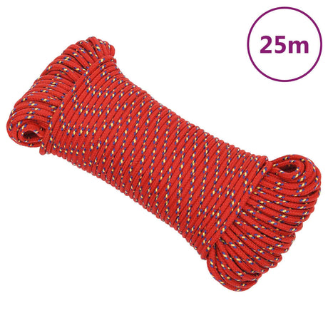Vidaxl Boat Rope 4 mm 25 m polypropylenrød