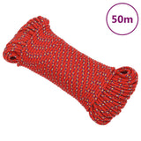 Vidaxl Boat Rope 4 mm 50 m polypropylenrød