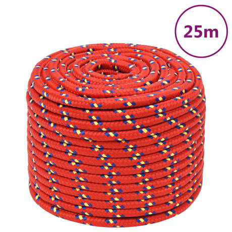 Vidaxxl bådreb 14 mm 25 m polypropylen rød