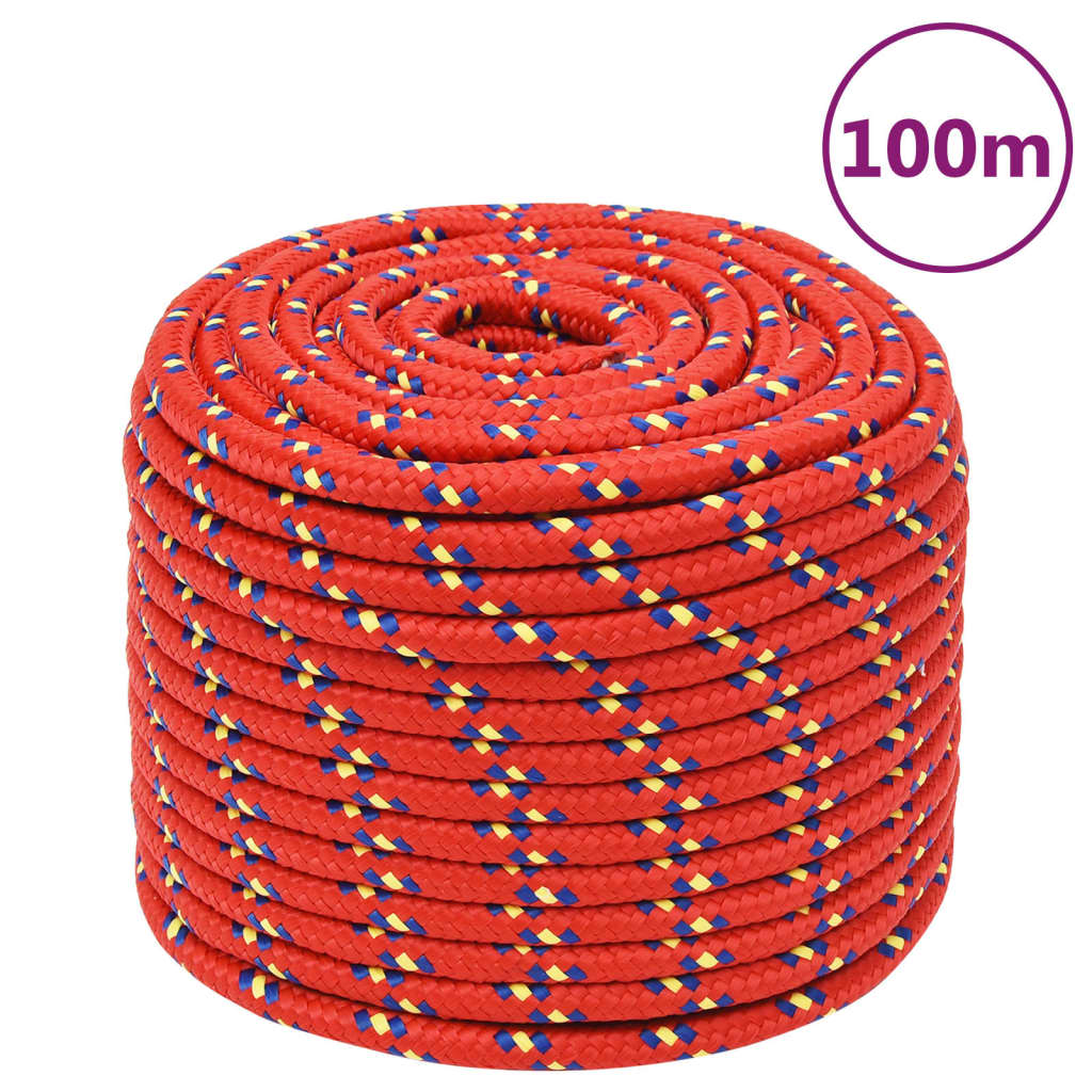 Vidaxl Boat Rope 14 mm 100 m polypropylenrød