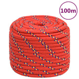 Vidaxxl Boat Rope 18 mm 100 m polypropylenrød