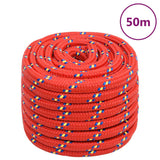 Vidaxxl bådreb 20 mm 50 m polypropylen rød