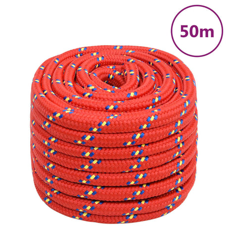 Vidaxxl bådreb 20 mm 50 m polypropylen rød