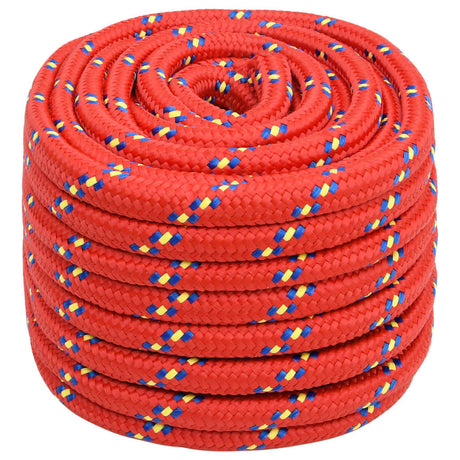 Vidaxxl bådreb 20 mm 50 m polypropylen rød