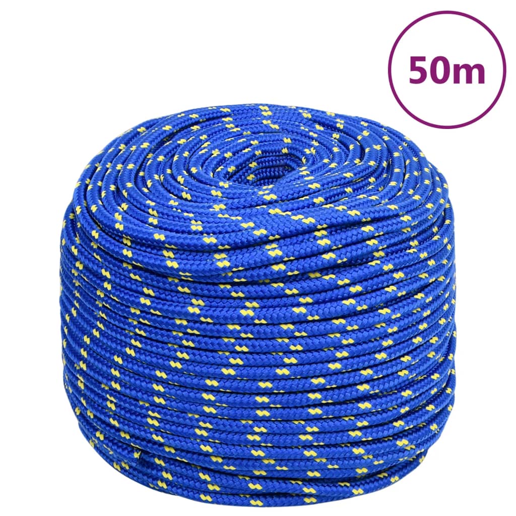 Vidaxl bådreb 8 mm 50 m polypropylen blå