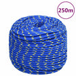 Vidaxl bådreb 8 mm 250 m polypropylen blå