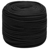 Vidaxl bådtov 10 mm 100 m polypropylen sort