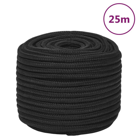 Vidaxl bådreb 12 mm 25 m polypropylen sort