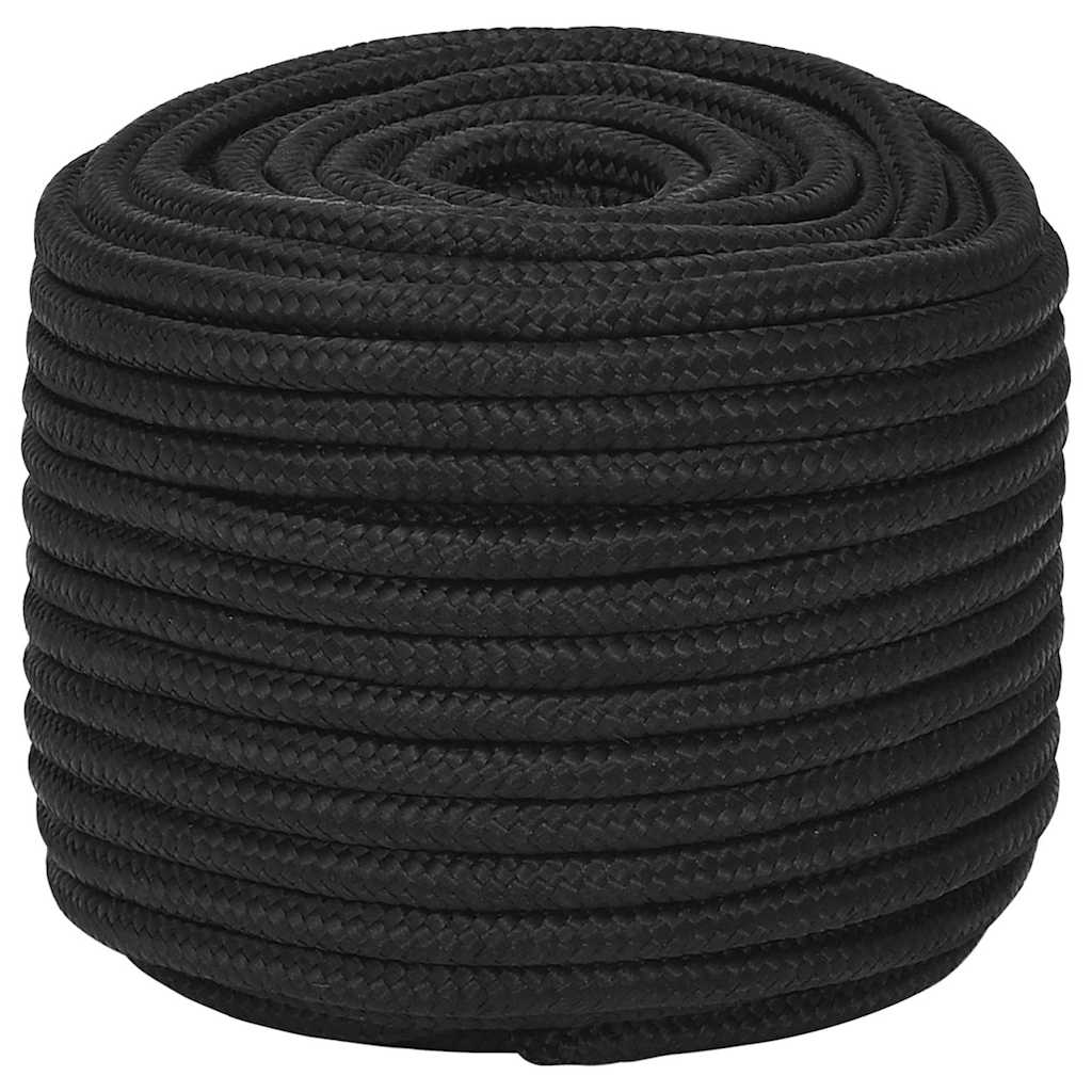 Vidaxl bådreb 12 mm 25 m polypropylen sort