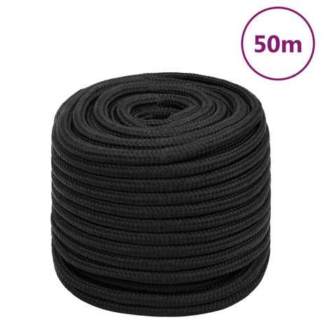 Vidaxl bådreb 16 mm 50 m polypropylen sort
