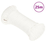 Vidaxl bådreb 4 mm 25 m polypropylen massiv hvid