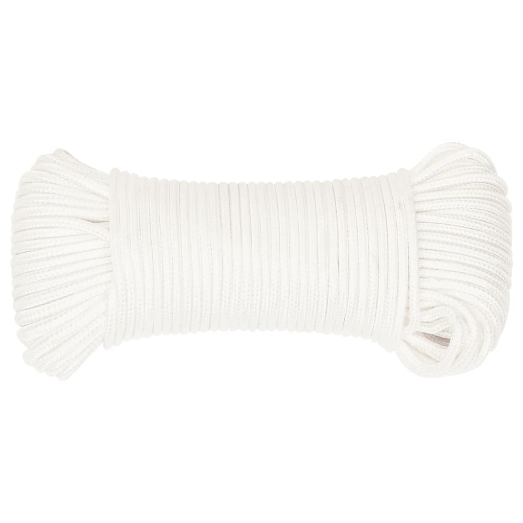 Vidaxl bådreb 4 mm 25 m polypropylen massiv hvid