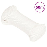 Vidaxl bådreb 4 mm 50 m polypropylen massiv hvid