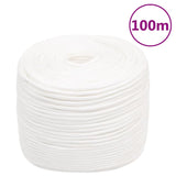 Vidaxl bådreb 6 mm 100 m polypropylen massiv hvid