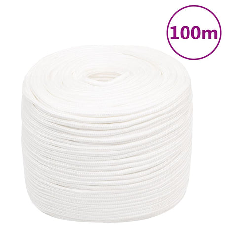 Vidaxl bådreb 6 mm 100 m polypropylen massiv hvid
