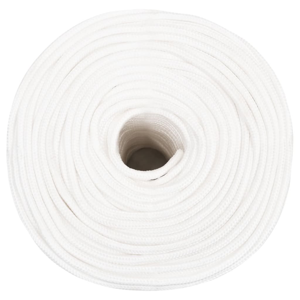 Vidaxl bådreb 10 mm 25 m polypropylen massiv hvid