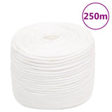 Vidaxxl Boat Rope 10 mm 250 m Polypropylen Fast hvid