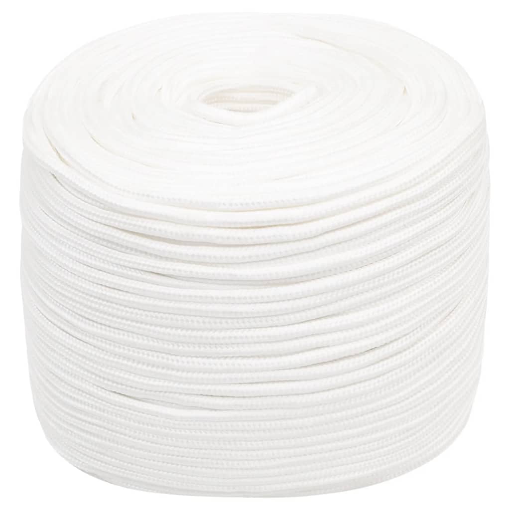 Vidaxxl Boat Rope 10 mm 250 m Polypropylen Fast hvid