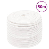 Vidaxl Boat Rope 12 mm 50 m Polypropylen Fast hvid