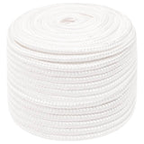 Vidaxl Boat Rope 12 mm 50 m Polypropylen Fast hvid