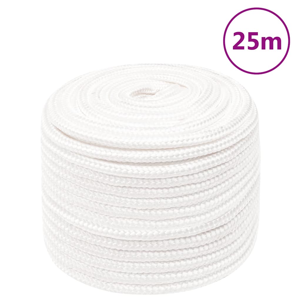 Vidaxl bådreb 14 mm 25 m polypropylen massiv hvid