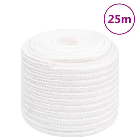 Vidaxl bådreb 16 mm 25 m polypropylen massiv hvid